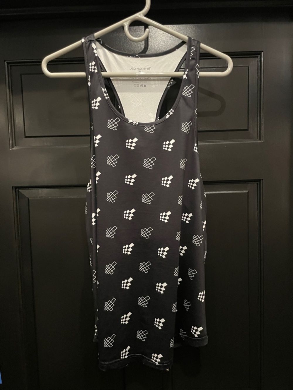 Jed North Black and White Graphic Racerback Tank Top